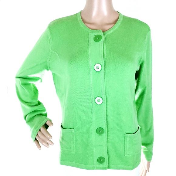 Talbots Women Button Down Top Cardigan Long Sleeves Size M - Picture 1 of 5